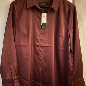 NWT Banana Republic Burgundy Blouse, Large